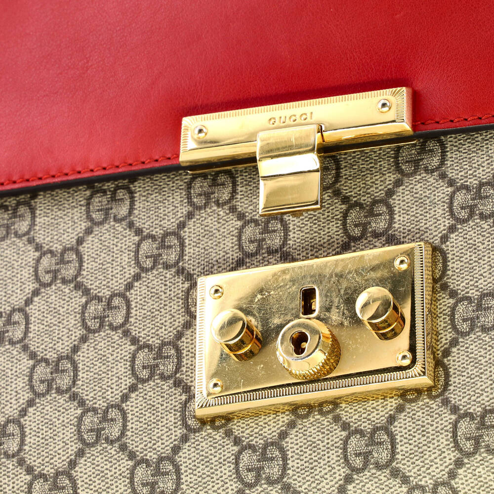 Gucci Padlock Shoulder Bag Gg Coated #248553G12B - Picture 7 of 8